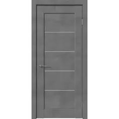 Дверь межкомнатная Сохо остекленная ПВХ ламинация цвет лофт темный 60x200 см (с замком и петлями) VFD