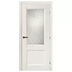 Дверь межкомнатная Танганика остеклённая CPL ламинация цвет белый 70х200 см (с замком) КРАСНОДЕРЕВЩИК