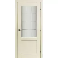Дверь межкомнатная Катрин Крем остекленная CPL ламинация цвет бежевый 60x200 см (с замком и петлями) КРАСНОДЕРЕВЩИК