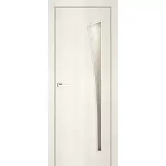 Дверь межкомнатная остекленная финиш-бумага ламинация цвет тернер белый Белеза 80х200 см Принцип