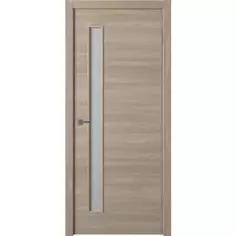 Дверь межкомнатная остеклённая финиш-бумага ламинация цвет ясень коричневый 80x200 см (с замком) Verda