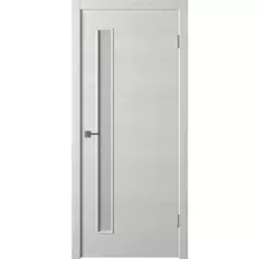 Дверь межкомнатная остеклённая финиш-бумага ламинация цвет ясень бежевый 60x200 см (с замком) Verda