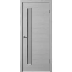 Дверь межкомнатная остеклённая финиш-бумага ламинация цвет ясень серый 90x200 см (с замком) Verda