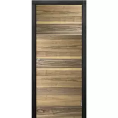 Дверь межкомнатная Loft глухая шпон натуральный цвет американский орех 70x200 см (с замком и петлями) МАРИО РИОЛИ