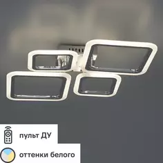 Люстра потолочная светодиодная Escada 10219/4LED Chrome 66W с пультом управления, 20 м², регулируемый белый свет, цвет хром