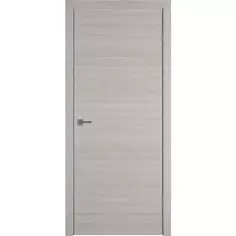 Дверь межкомнатная Канзас глухая ПВХ ламинация цвет дуб европейский серый 60x200 см (с замком и петлями) VFD