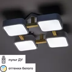 Люстра потолочная светодиодная Ritter Scandia 52073 3 56 Вт 19 м² регулируемый белый свет цвет серый/ дерево