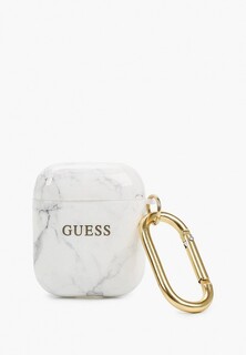 Чехол для наушников Guess Airpods, TPU case with ring Marble design White