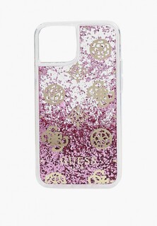 Чехол для iPhone Guess 13 mini, Liquid Glitter Peony Pink
