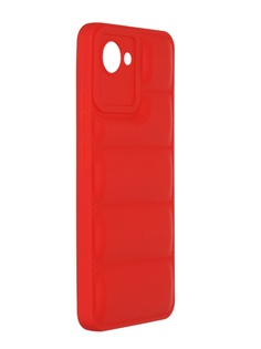 Чехол DF для Realme C30 Silicone дутый Red rmJacket-01
