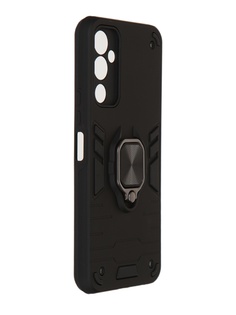 Чехол DF для Tecno Pova 4 с магнитом и кольцом Black tArmor-02