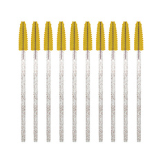 Щетка для ресниц SEXY LASHNBROW Щеточки для ресниц и бровей одноразовые желтые с глиттером