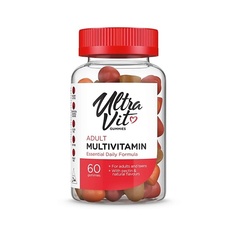 Жевательный мармелад ULTRAVIT Витаминно-минеральный комплекс для взрослых Gummies Adult Multivitamin, вкус апельсин, вишня, клубника