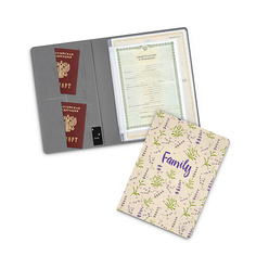 Органайзер для документов FLEXPOCKET Папка для семейных документов А4 формата с принтом на обложке, экокожа