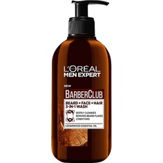 Гель для лица LORÉAL PARIS LOREAL PARIS Очищающий гель 3 в 1 для Бороды + Лица + Волос, с маслом кедрового дерева Men Expert Barber Club L'Oreal