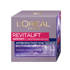 Крем для лица LORÉAL PARIS Ночной антивозрастной крем против морщин для лица Revitalift Филлер L'Oreal