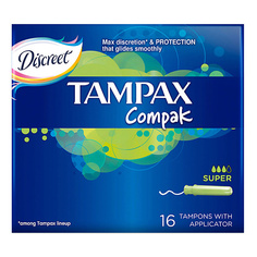 TAMPAX Compak Тампоны женские гигиенические с аппликатором Super Duo