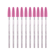 Щетка для ресниц SEXY LASHNBROW Щеточки для ресниц и бровей одноразовые светло-розовые с глиттером