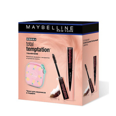 Набор средств для макияжа MAYBELLINE NEW YORK Набор Тушь для ресниц Total Temptation + Чехол для наушников