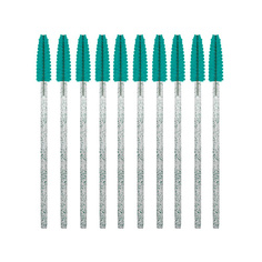 Щетка для ресниц SEXY LASHNBROW Щеточки для ресниц и бровей одноразовые бирюзовые с глиттером