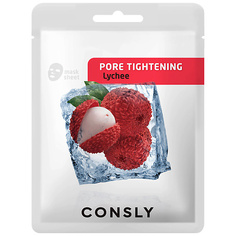 Маска для лица CONSLY Маска тканевая сужающая поры с экстрактом личи Tissue Pore- Tightening Mask With Lychee Extract