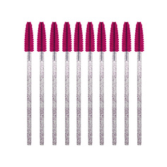 Щетка для ресниц SEXY LASHNBROW Щеточки для ресниц и бровей одноразовые розовые с глиттером