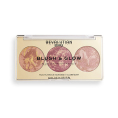 Палетка REVOLUTION PRO Румяна, бронзер и Хайлайтер 3 В 1 BLUSH & GLOW