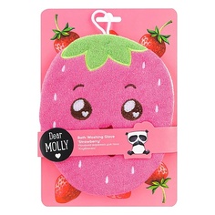 ЛЭТУАЛЬ DEAR MOLLY Мочалка-варежка для тела "Клубничка" Bath Washing Glove Strawberry Л'Этуаль