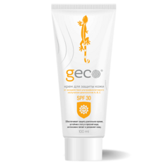 Солнцезащитный крем для лица и тела GECO Крем для защиты кожи лица и рук от воздействия УФ излучений диапазонов А, В, С 100