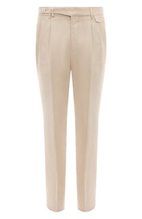 Брюки изо льна и шерсти Brunello Cucinelli