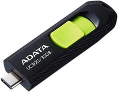 Накопитель USB 3.2 32GB ADATA UC300 Type-C, черный/зеленый