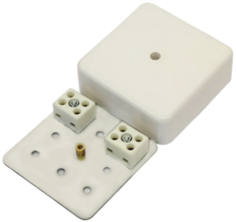 Коробка коммутационная МЕТА 7403-4 исп.И огнестойкая, керамическая, 4 контакта, до 6 кв.мм, IP41, 75х75х28мм