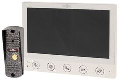 Комплект Smartec ST-MS607S-WT монитор видеодомофона 7" и панель вызова 600ТВЛ, 4-х проводная линия связи, встроенный блок питания, белый монитор