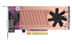 Карта расширения QNAP QM2-2P10G1TB 2 слота M.2 22110/2280 NVMe SSD. Интерфейс PCIe Gen2 x4, 1 порт 10 GbE BASE-T.