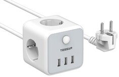 Сетевой фильтр TESSAN TS-301 Grey 3 евророзетки 220В и 3 USB и кн. питания, 2500Вт, до 10А, кабель 1,5м (80001824)
