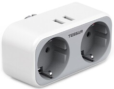 Сетевой фильтр TESSAN TS-321-DE Grey 2 евророзетки 220В и 2 USB порта, 3600Вт, до 16А (80001842)