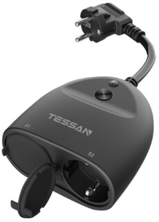 Сетевой фильтр TESSAN TS-EOP03-EU умный, 2 евророзетки 220В, IP44, 4000Вт, 16А, приложения Smart Life и Tuya Smart (80001977)