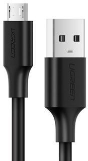 Кабель UGREEN US289 60138_ USB 2.0 A to Micro USB Cable Nickel Plating, 2м, черный