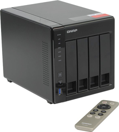 Сетевой RAID-накопитель QNAP TS-451+-8G 4 отсека для HDD, HDMI-порт. Intel Celeron J1900 2,0 ГГц, 8ГБ.