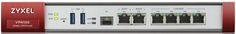 Межсетевой экран ZYXEL VPN100-RU0101F Rack, 3xWAN GE (2xRJ-45 и 1xSFP), 4xLAN/DMZ GE, 2xUSB3.0, AP Controller (4/68), включена подписка фильтрации кон