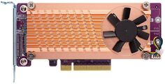 Карта расширения QNAP QM2-2P-384 Dual M.2 PCIe SSD; supports up to two M.2 2280/22110 formfactor M.2 PCIe (Gen3 x4) SSDs; PCIe Gen3 x8 host interface;