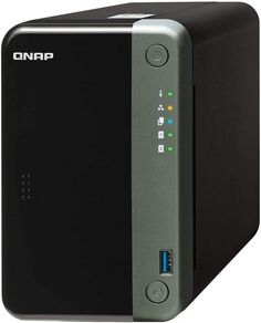 Сетевой RAID-накопитель QNAP TS-253D-4G 2 отсека 3,5"/2,5", 2 порта 2,5 GbE BASE-T, HDMI-порт. Intel Celeron J4125 2,0 ГГц (2,7 ГГц), 4 ГБ DDR4.