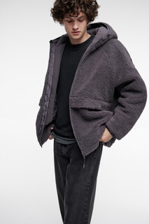 куртка мужская Куртка из экомеха короткая утепленная с капюшоном Befree