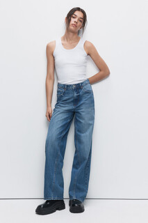 брюки джинсовые женские Джинсы wide широкие с перекрученным швом Befree