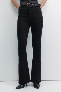 брюки джинсовые с ремнем женские Джинсы клеш с высокой посадкой и ремнем Befree