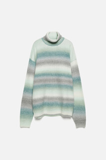 свитер мужской Свитер с горлом вязаный шерстяной в полоску Befree