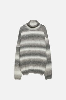 свитер мужской Свитер с горлом вязаный шерстяной в полоску Befree