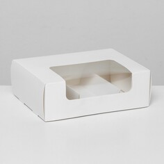Коробка складная, под 3 эклера, белая, 15 х 15 х 6 см Upak Land