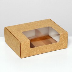 Коробка складная, под 3 эклера, крафт, 20 x 15 x 6 см Upak Land