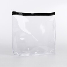 Косметичка с застежкой зип-лок, цвет прозрачный/черный NO Brand